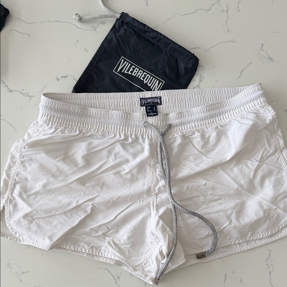 Vilebrequin White women Swim Shorts with Drawstring